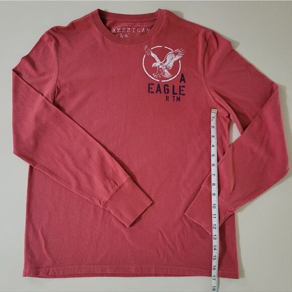 American Eagle Outfitters Men's Rust Vintage Fit Crew Long Sleeve Graphic Tee - Picture 5 of 13